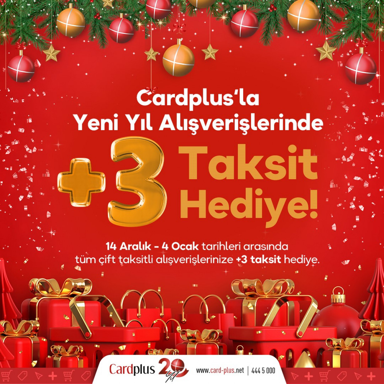 Cardplus’la Yeni Yıl Alışverişlerinize +3 Taksit Hediye!