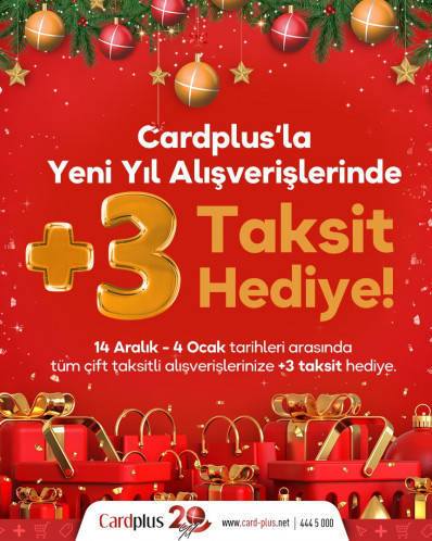 Cardplus’la Yeni Yıl Alışverişlerinize +3 Taksit Hediye!