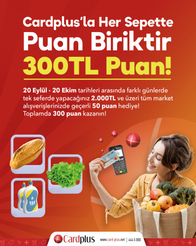 Novabank Cardplus'la her sepette puan biriktir! 300 TL puan!